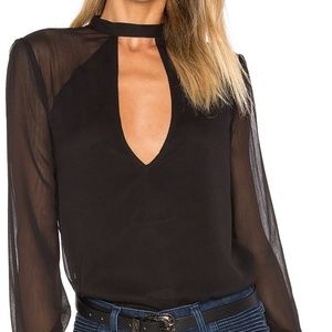 Tularosa "Evie Blouse" Long Sleeve Back-Tie